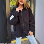 Damen Fleecejacke mit weichem Innenfutter und hoher Kragen R&B
