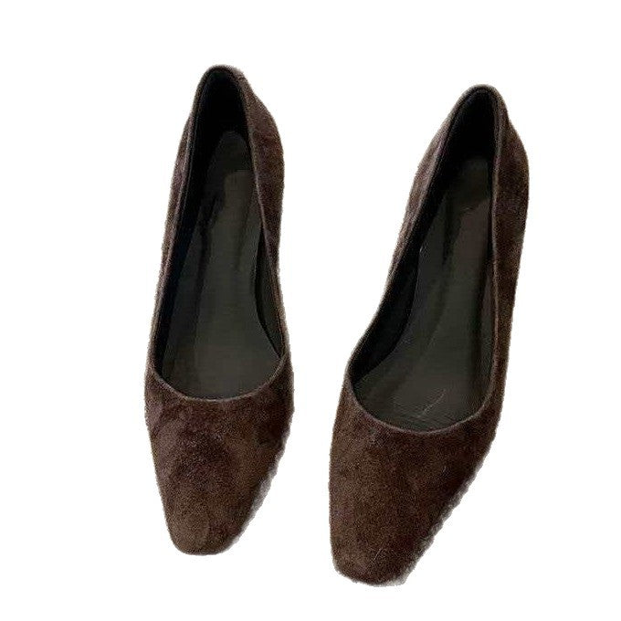 Damen edel wirkende Flachschuhe aus Wildleder mit modischer Spitze R&B