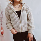 Damen Strickjacke mit auffälligem Reißverschluss und lässigem Schnitt R&B