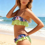 Damen Bandeau-Bikini-Set mit Rüschendetails R&B