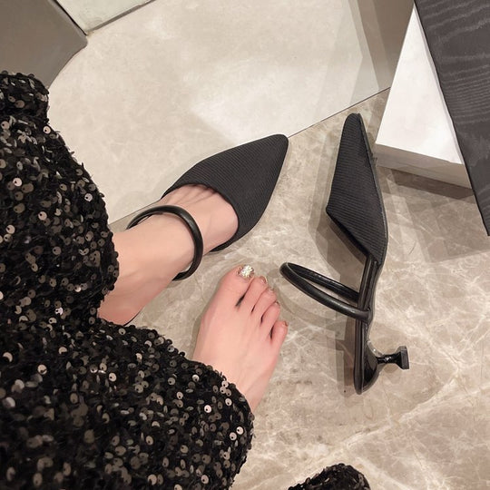 Damen elegante Slingback-Pumps mit modernem Kitten-Absatz R&B