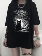 Damen T-Shirt mit künstlerischem Skelettmotiv und einzigartigem Druck R&B