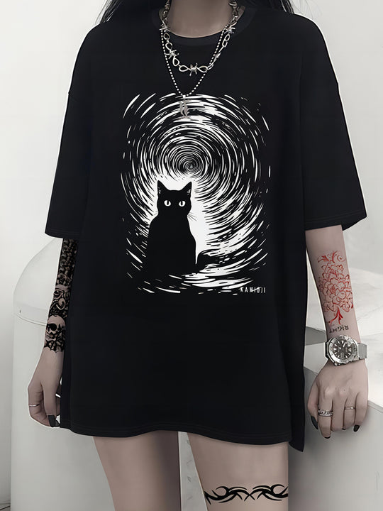 Damen T-Shirt mit künstlerischem Skelettmotiv und einzigartigem Druck R&B