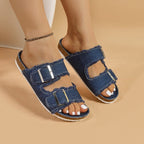 Damen komfortable Zehentrenner-Sandalen mit verstellbaren Riemen R&B