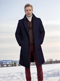 Herren eleganter, langer Wintermantel R&B