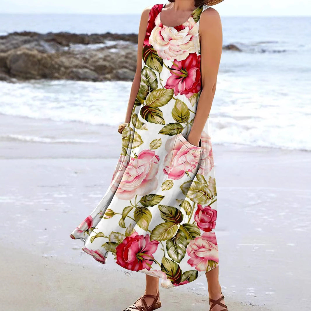 Damen Maxikleid mit floralem Design R&B