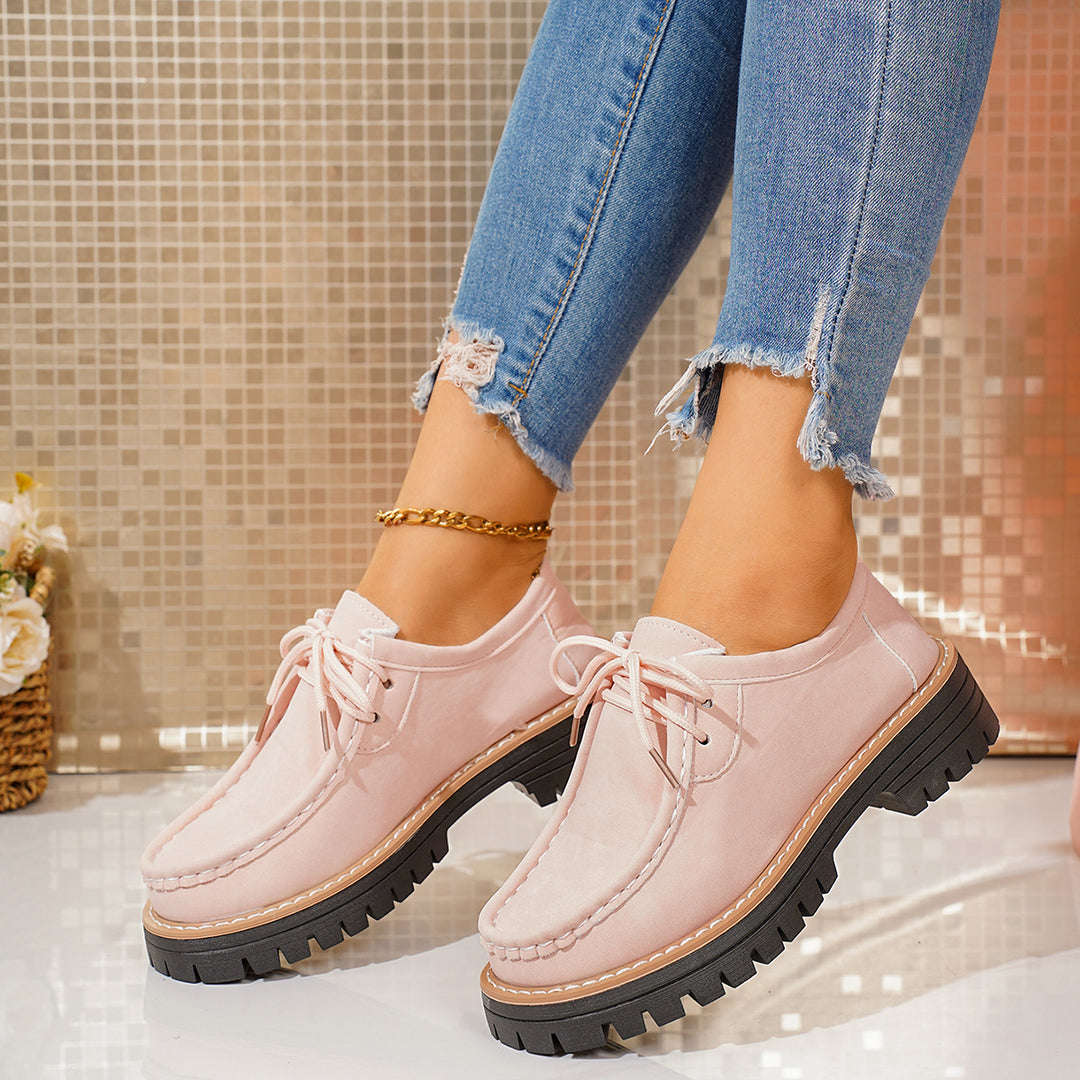 Damen robuste Mokassins mit rutschfester Profilsohle und handgenähtem Design R&B
