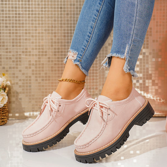 Damen robuste Mokassins mit rutschfester Profilsohle und handgenähtem Design R&B