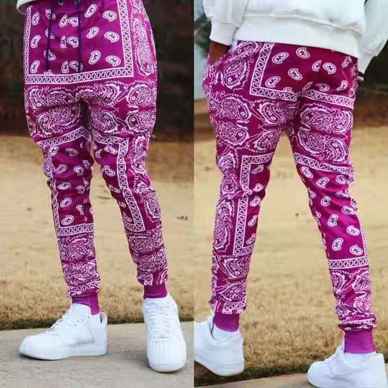 Herren Cargo-Jogginghose im extravaganten Paisley-Muster R&B