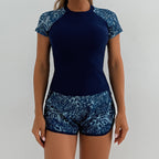 Damen Sportlicher Rashguard mit Shorts R&B