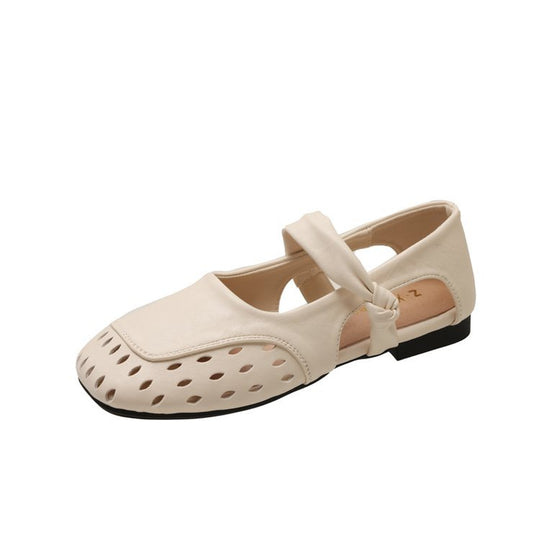 Damen Ballerinas mit modischem Riemchen und durchbrochenem Design R&B