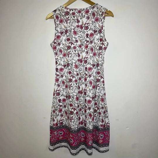 Damen Verspieltes Freizeitkleid mit V-Ausschnitt und floralem Design R&B