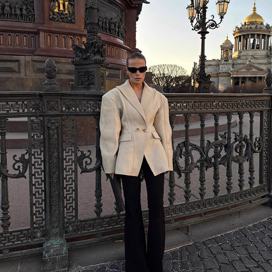 Damen Oversized Blazerjacke mit modernem Schnitt und eleganten Details R&B