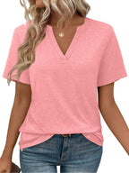 Damen zeitloses V-Ausschnitt T-Shirt mit lässigem Schnitt
