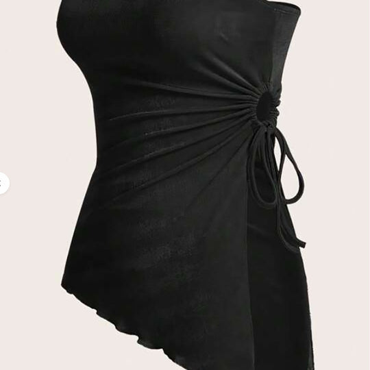 Damen Bandeau-Oberteil mit modischem Wickeldesign und verstellbaren Riemen R&B
