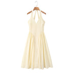 Damen Maxi-Kleid mit elegantem V-Ausschnitt und raffinierten Falten R&B