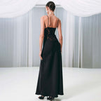 Damen Elegantes Maxikleid mit Spitzenbesatz R&B