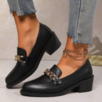 Damen Elegante Mokassins mit modischem Kettenbesatz R&B