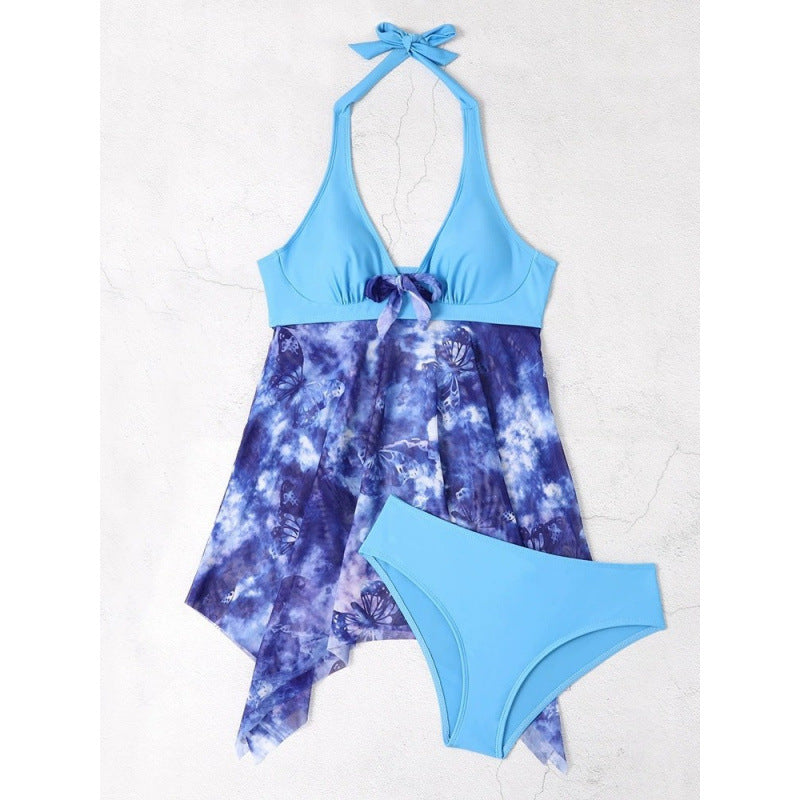 Damen Tankini mit floralem Wickeldesign und verstellbarem Oberteil R&B