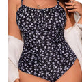 Damen Einteiler Badeanzug mit floralem Muster und figurschmeichelndem Raffungseffekt R&B