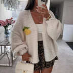 Damen Strickjacke mit fröhlichem Ananas-Motiv und oversized Schnitt R&B