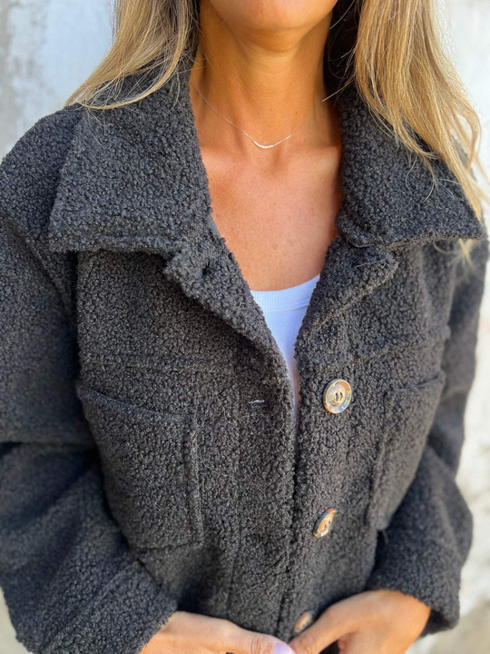 R&B | Damen Winter Teddy Mantel Langarm