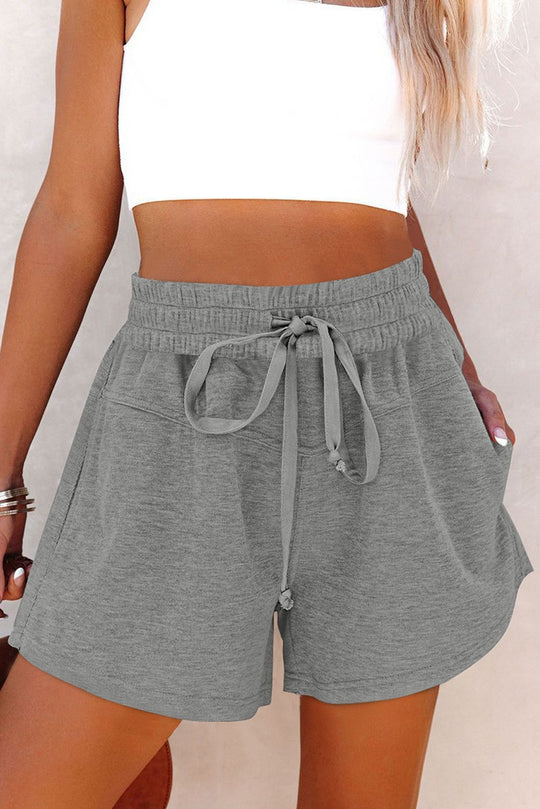 Damen bequeme Sportshorts mit elastischem Bund und seitlichen Taschen R&B