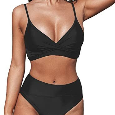 Damen Bikiniset mit hohem Bund und Wickel-Oberteil R&B