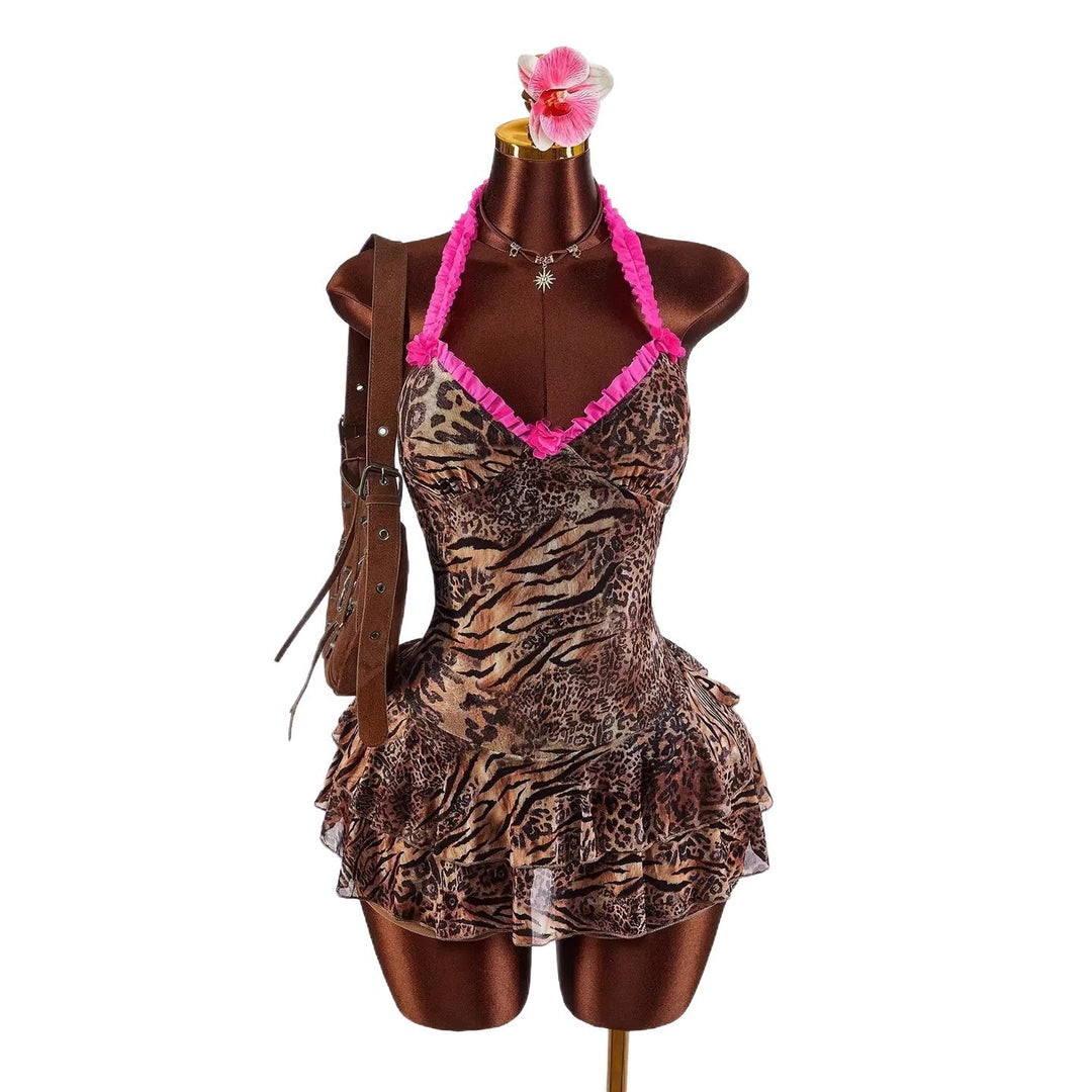 Damen Verspieltes Minikleid mit Rüschendetails R&B