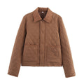 Damen Steppjacke mit karierter Kragen und praktischen Seitentaschen R&B
