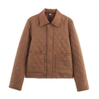 Damen Steppjacke mit karierter Kragen und praktischen Seitentaschen R&B