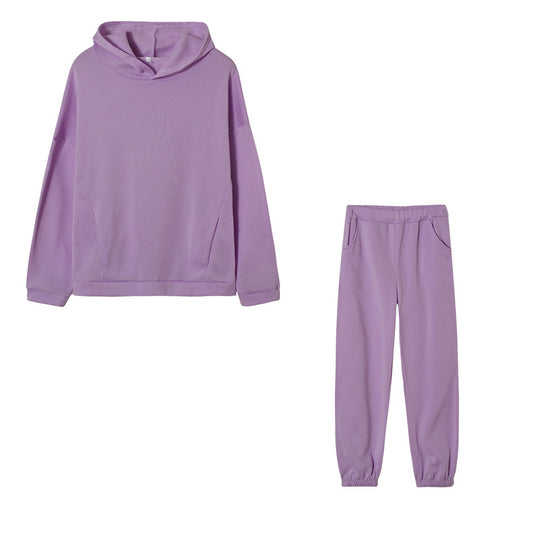 Damen lässiges Hoodie-Set mit elastischer Taillierung und praktischen Taschen R&B