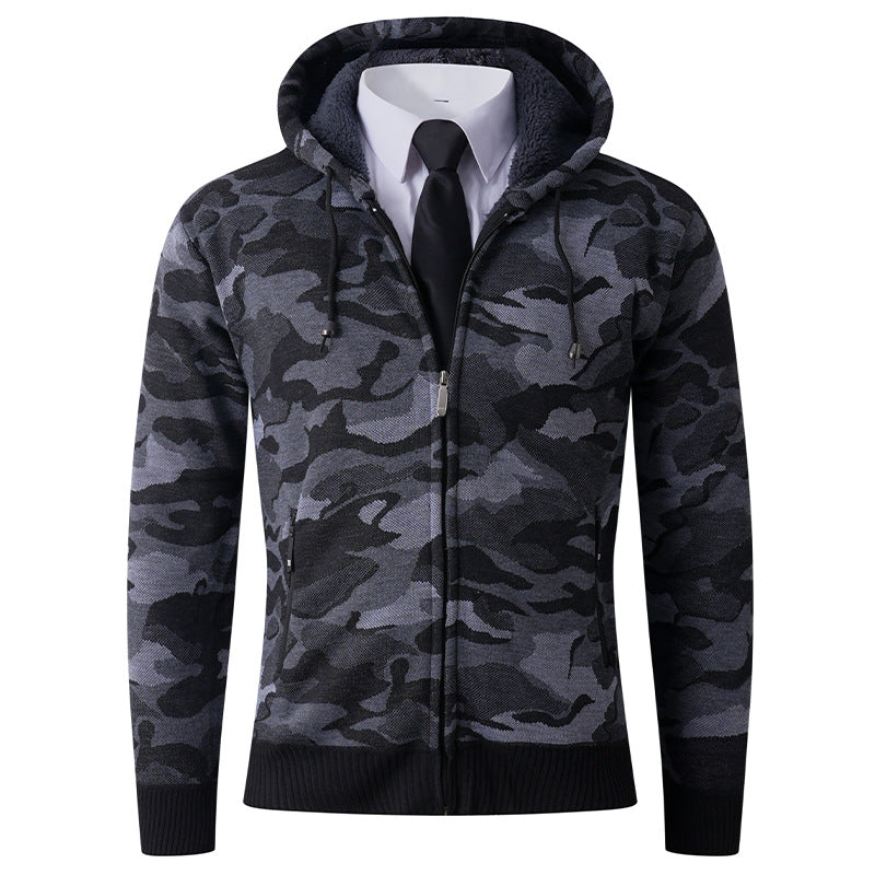 Herren modische Kapuzenjacke mit stylischem Camouflage-Design R&B