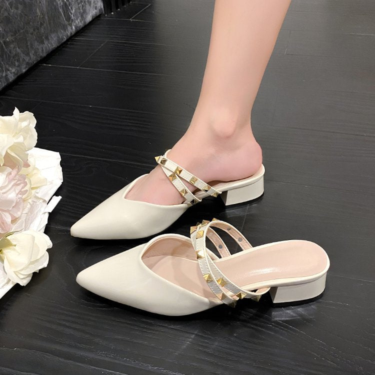 Damen Slingback-Mules mit eleganten Schmuckdetails R&B