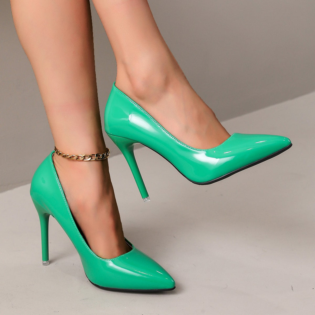 Damen stilvolle High Heels mit glänzendem Obermaterial und elegantem Schnitt R&B