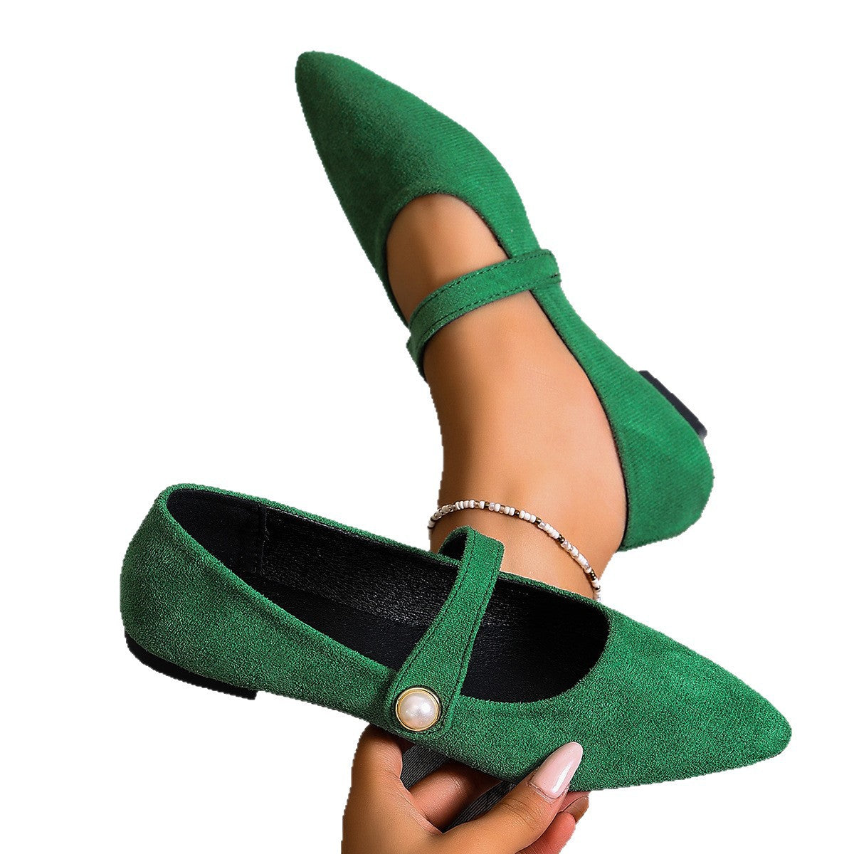 Damen Elegante Slingback-Ballerinas mit modischem Perlen-Detail R&B