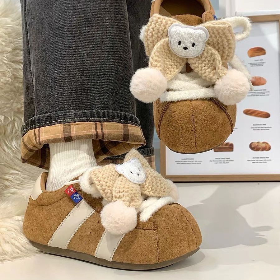 Damen Trendige Sneakers mit verspielten Knüpfdetails und kuscheligem Innenfutter