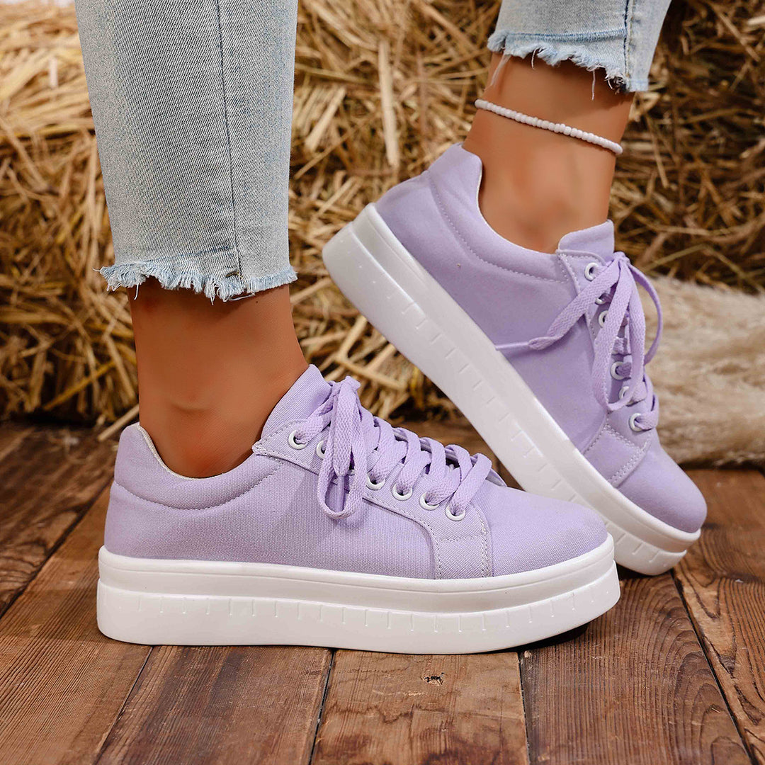 Damen modische Plateau-Sneaker mit atmungsaktivem Obermaterial R&B