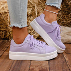 Damen modische Plateau-Sneaker mit atmungsaktivem Obermaterial R&B