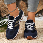 Damen Sportliche Sneaker mit atmungsaktiven Mesh-Einsätzen und modischem Metallic-Detail R&B