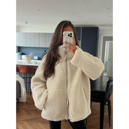 Damen Flauschige Teddyjacke R&B