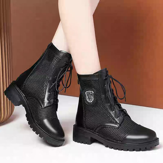 Damen Modische Stiefeletten aus atmungsaktivem Netzmaterial mit robusten Profilsohlen R&B