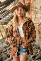 R&B | Retro Plüschjacke mit Reverskragen