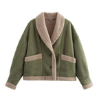 Damen Lässig geschnittene Stylische Jacket mit wärmendem Teddyfutter R&B