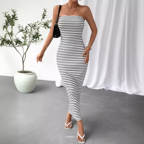 Damen Maxikleid im trendigen Streifenlook R&B