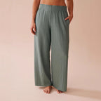 Damen Plissee-Hose mit elastischem Bund und Seitentaschen R&B