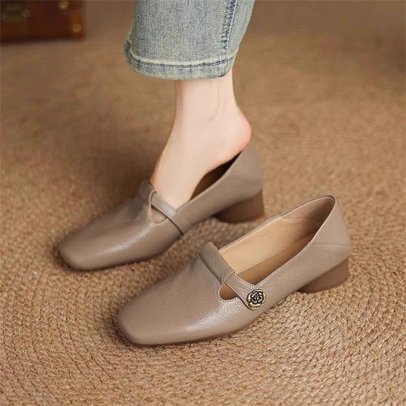Damen Elegante und bequeme Ballerinas mit modischer Schnallenverzierung R&B
