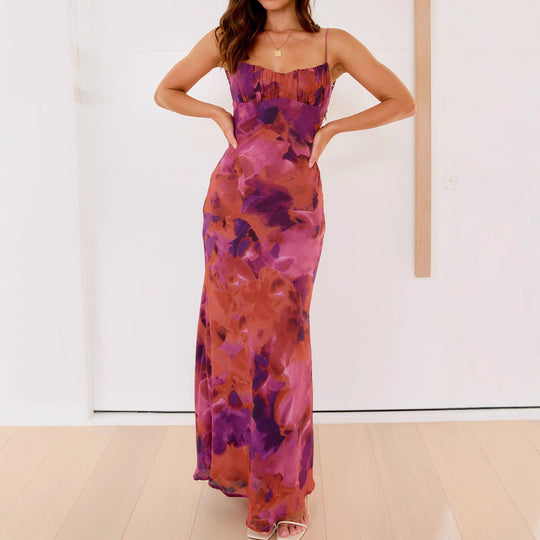 Damen Elegantes Maxikleid mit sanften Farbverlauf und filigranen Spaghettiträgern R&B