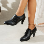 Damen elegante Stiefeletten mit floralen Applikationen und Absatz R&B