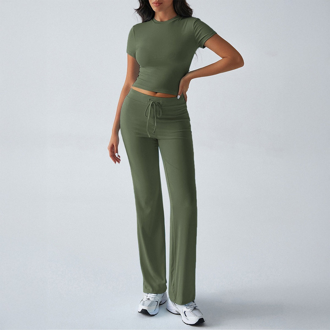 Damen Sportliches Lounge-Set mit elastischem Bund und figurbetontem Oberteil R&B